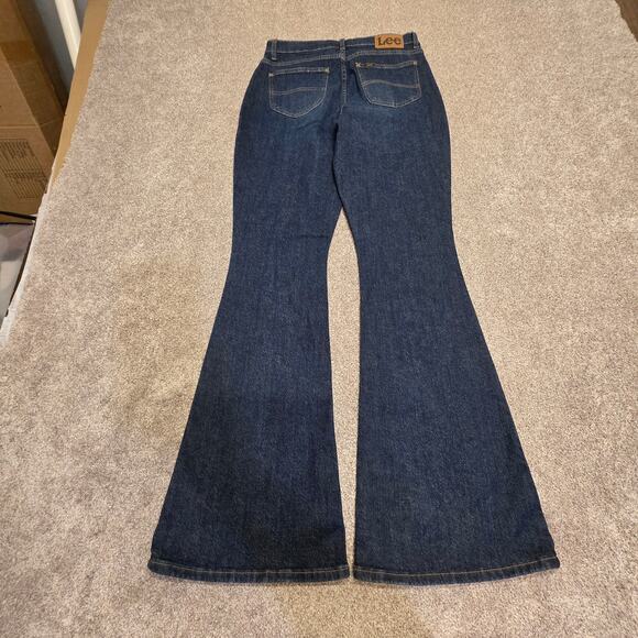Vintage bohemian Denim Seventies Boho Retro Lee Flare Jeans sz 10 medium - Picture 1 of 15